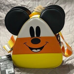 Loungefly x Disney Mickey & Minnie Candy Corn Crossbody Shoulder Bag Purse NWT